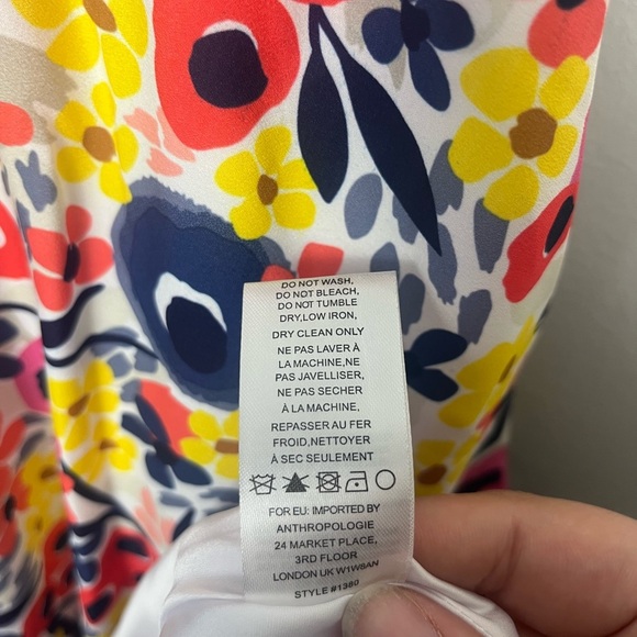 Anthropologie Hutch Bethanie Floral White Assymetric Tank Dress small NWT - Picture 9 of 9